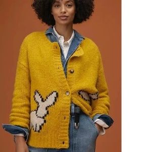 Anthropologie Maeve Bunny Slope Cardigan